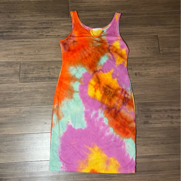 PatPat Rave Party Summer Tie Dye Bright Colorful Dress Size Medium Women’s - Picture 6 of 12
